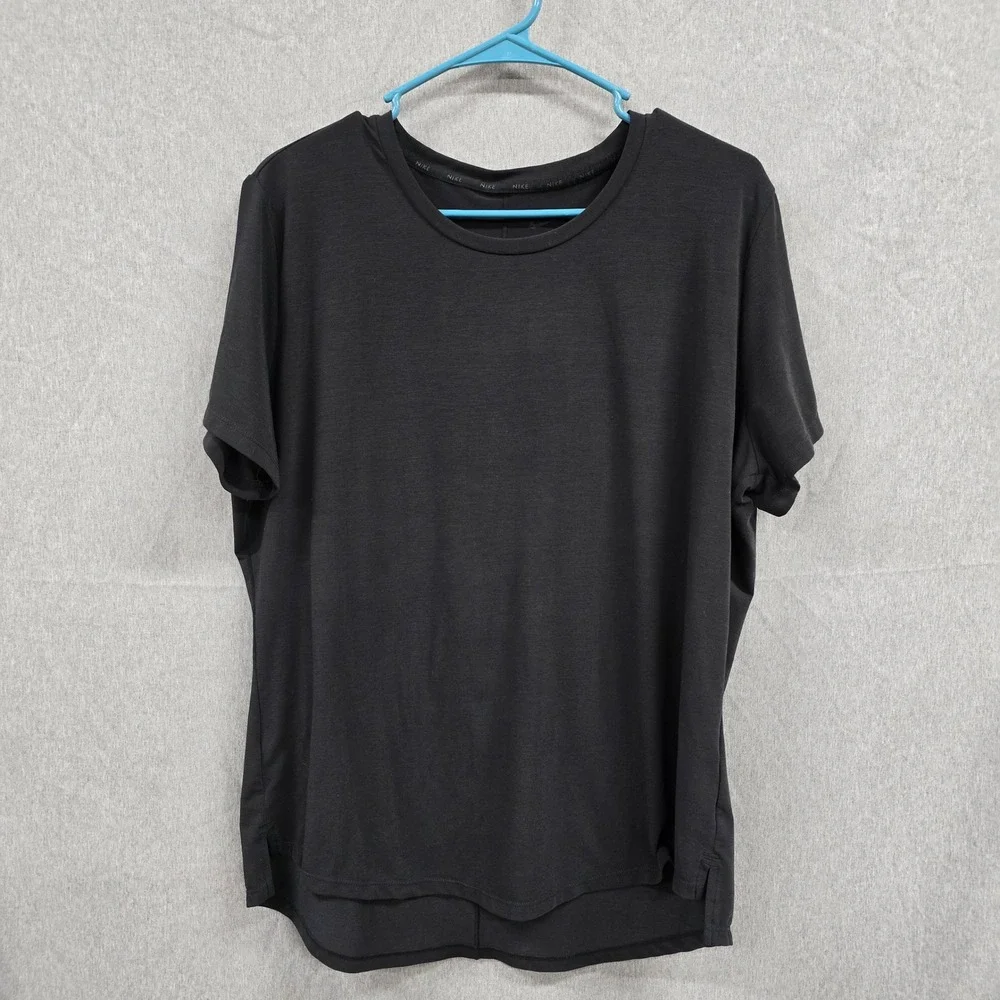 Nike Dri-FIT Womens XL Black Short Sleeve Training T-Shirt Activewear Gym Top